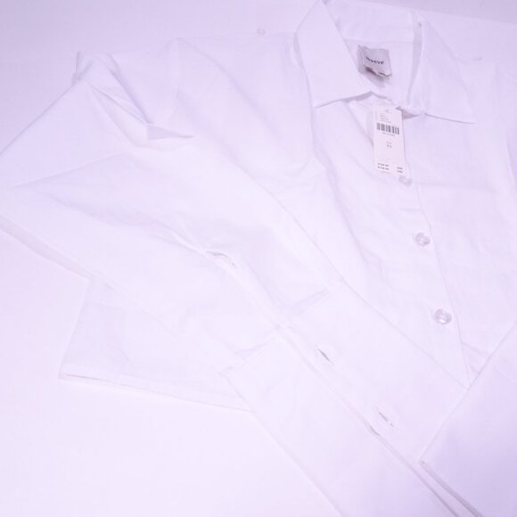 Anthropologie Maeve Women's Cropped Buttondown Shirt Sz XS NWt 128 White - Picture 9 of 11